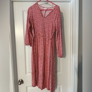 Medium Maternity Dress . Red with white polka dots